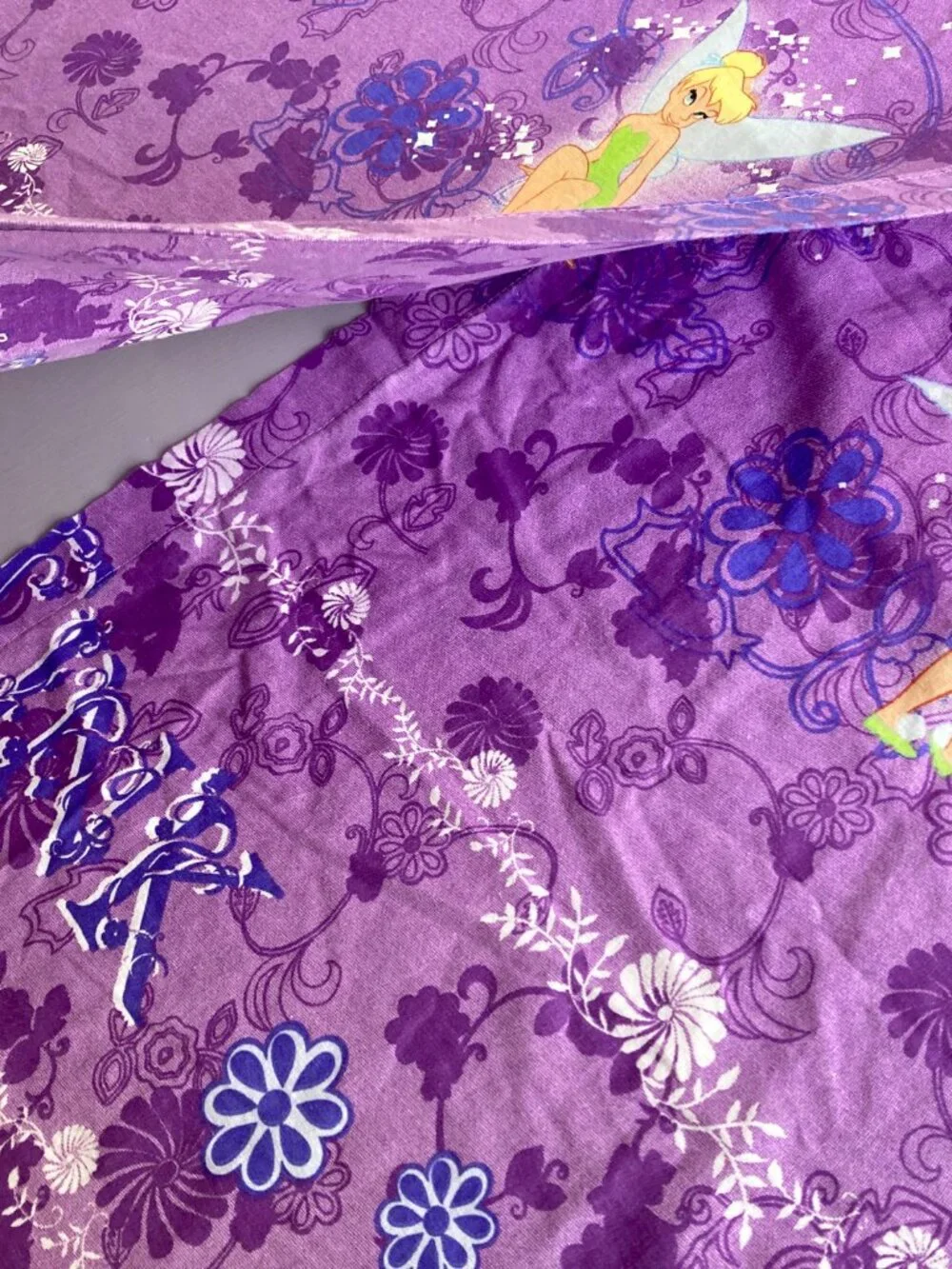DISNEY TINKER BELL CURTAINS DRAPERY 2 PANELS 40X65 EACH.